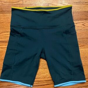 Cotopaxi High Waisted Teal Athletic / Bike Shorts